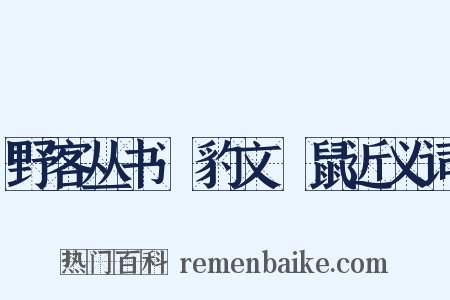 野客丛书·豹文鼮鼠近义词是什么意思的图片